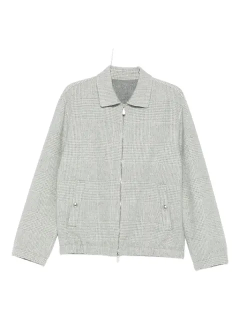 Eleventy chamarra bomber con motivo de cuadros y cierre