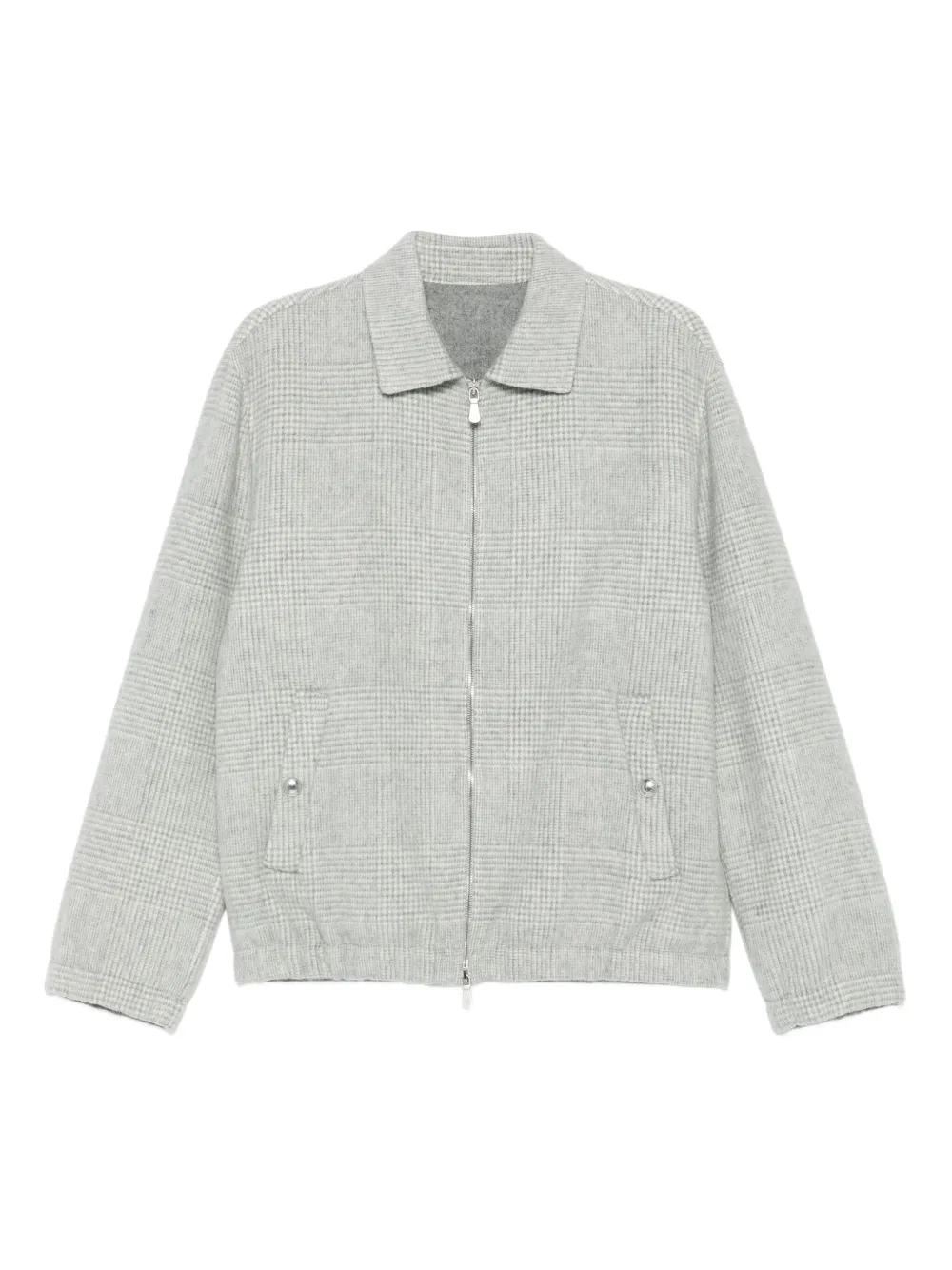Eleventy zip-up checked bomber jacket | Grey | Image 1