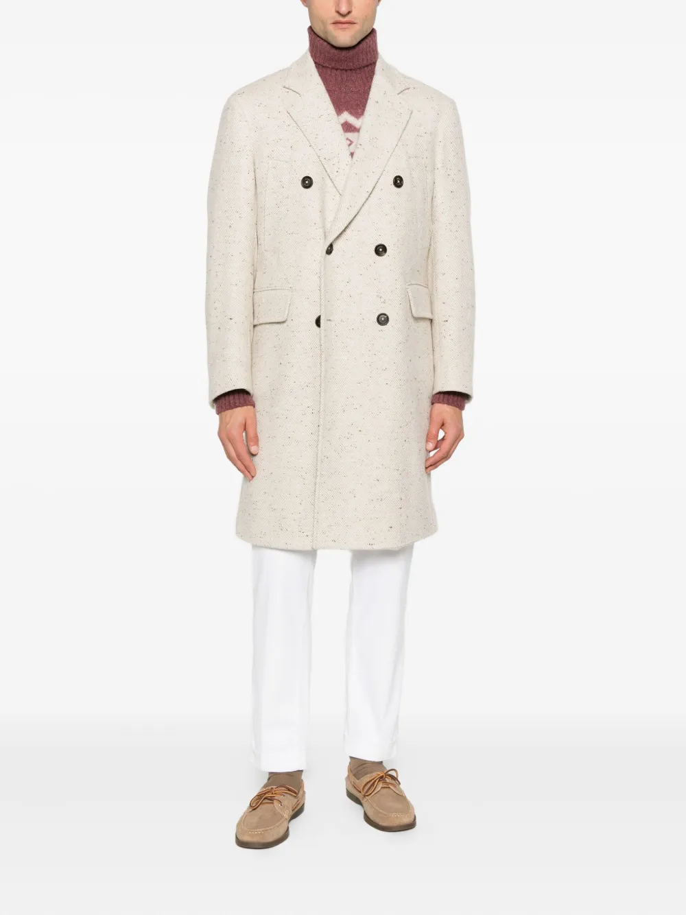Eleventy 헤링본 더블 브레스티드 코트 | 더블 브레스티드 코트 | Image 2