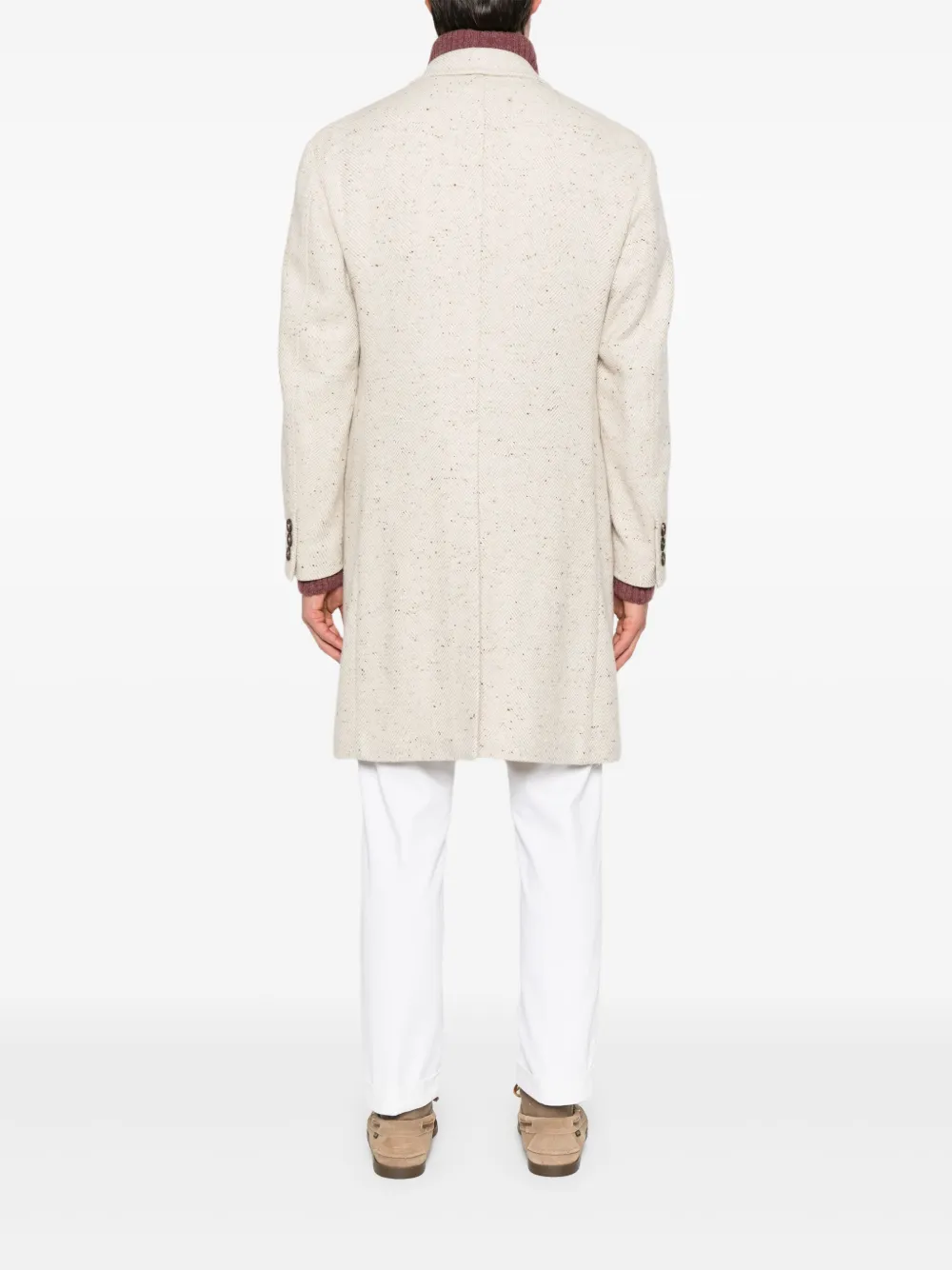 Eleventy Jas met visgraatpatroon Beige