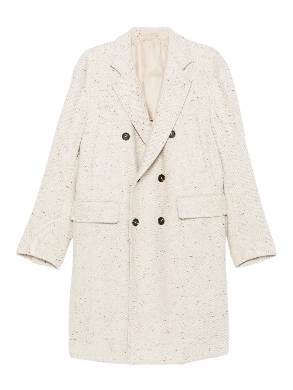 Eleventy 헤링본 더블 브레스티드 코트 | 뉴트럴 | Image 1