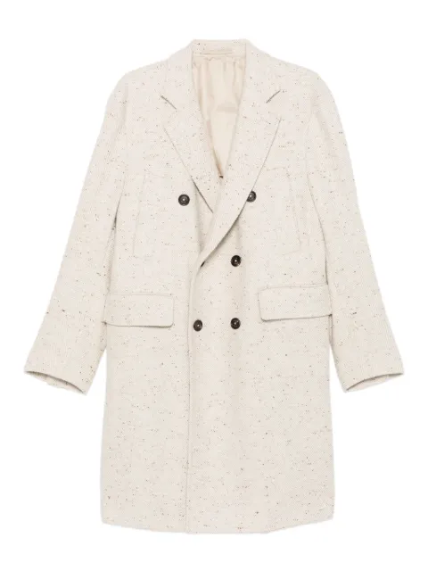 Eleventy herringbone double-breasted coat
