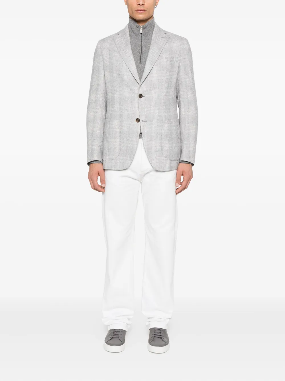 Eleventy Geruite blazer Grijs
