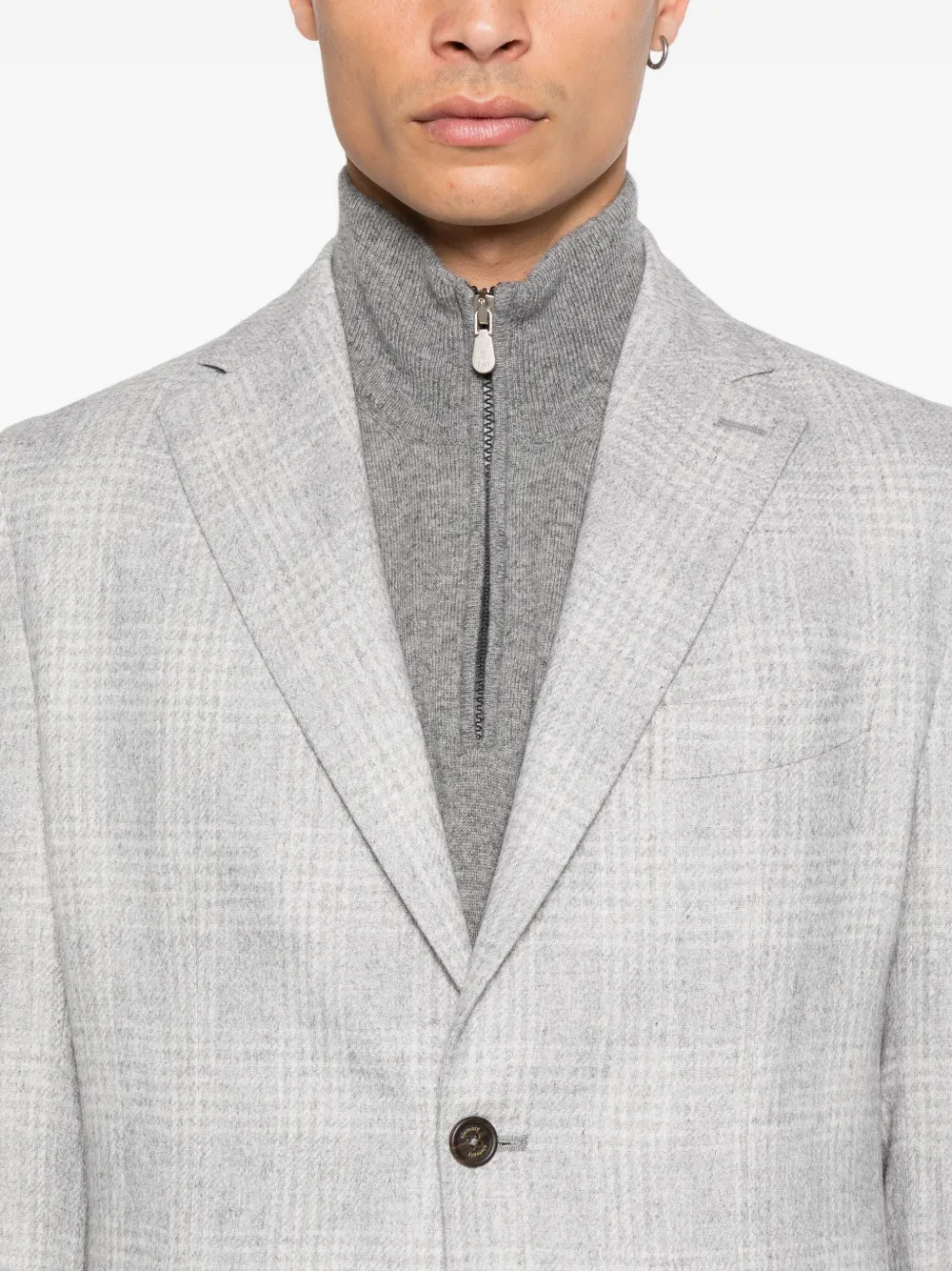 Eleventy Geruite blazer Grijs