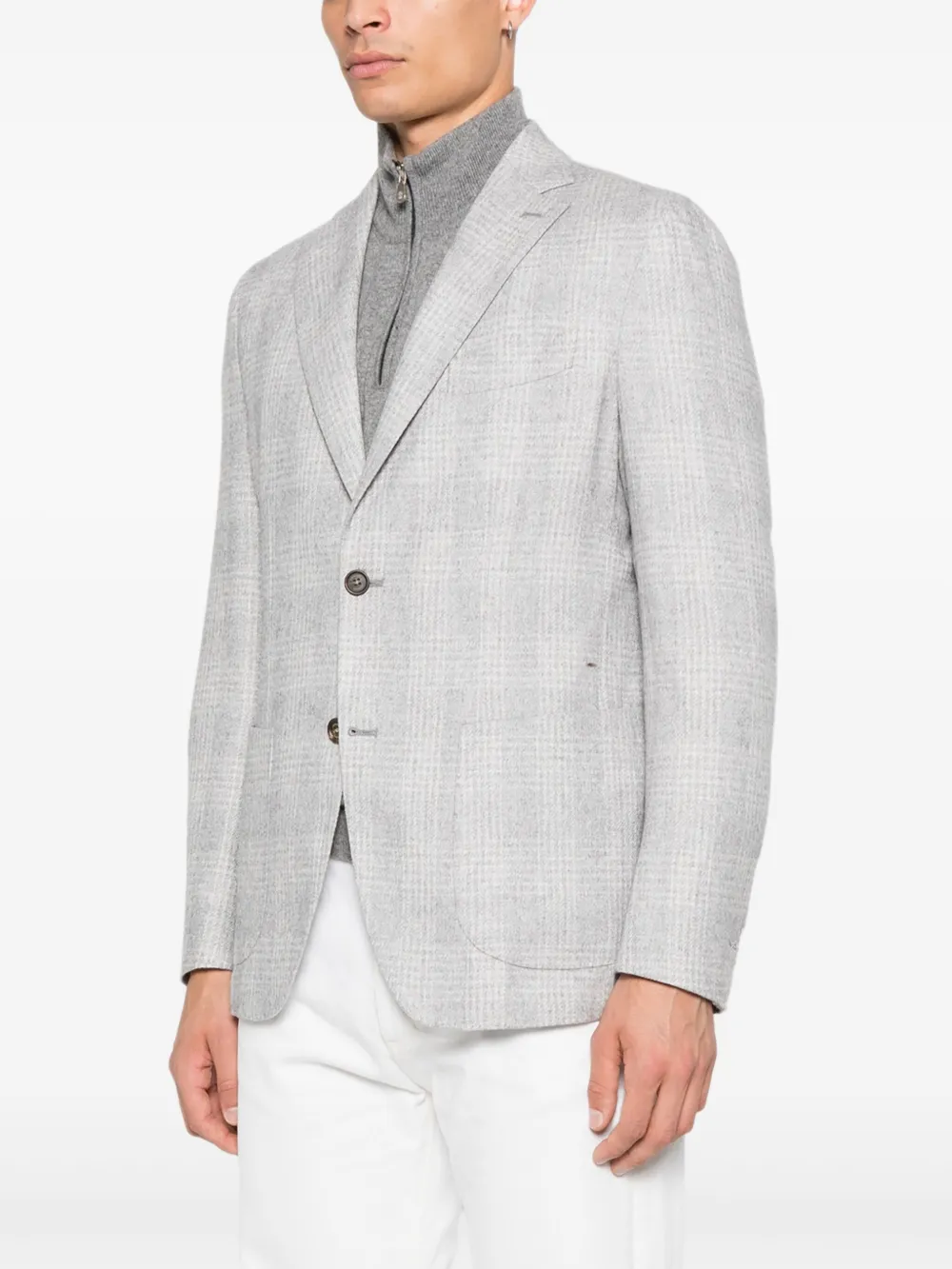 Eleventy Geruite blazer Grijs