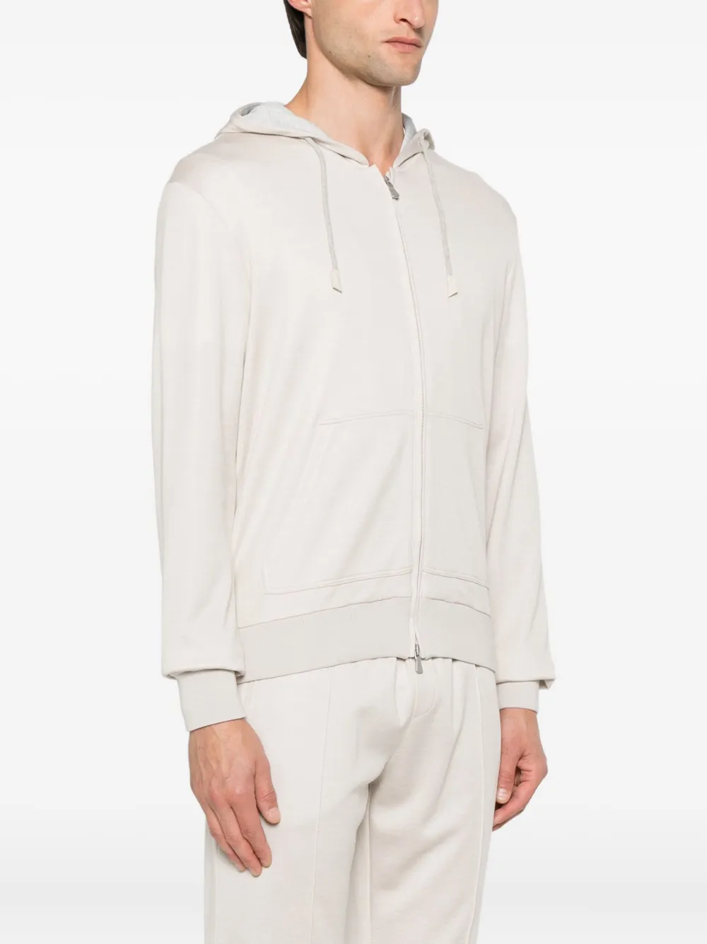 Eleventy Hoodie met rits Beige