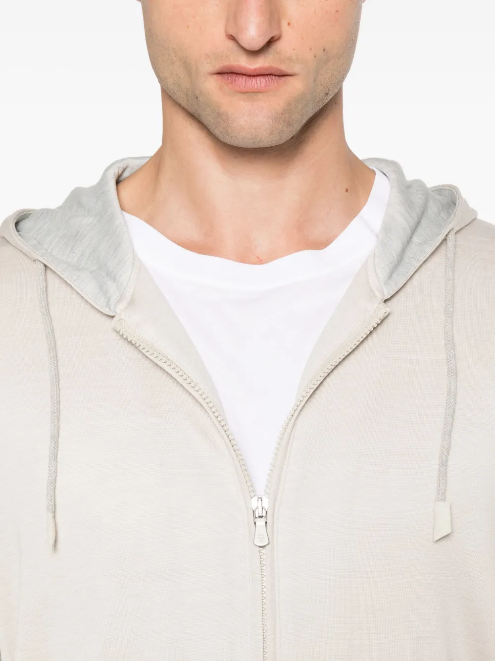Eleventy Hoodie met rits Beige