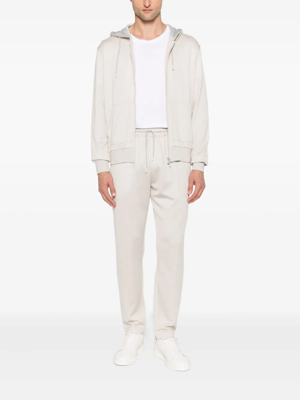 Eleventy Hoodie met rits Beige