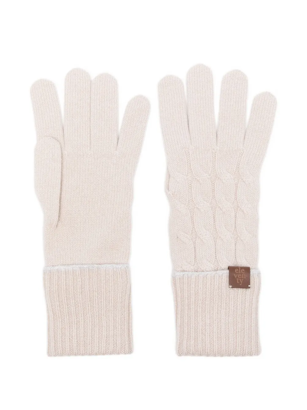 Eleventy cable-knit cashmere gloves | Neutrals | Image 1
