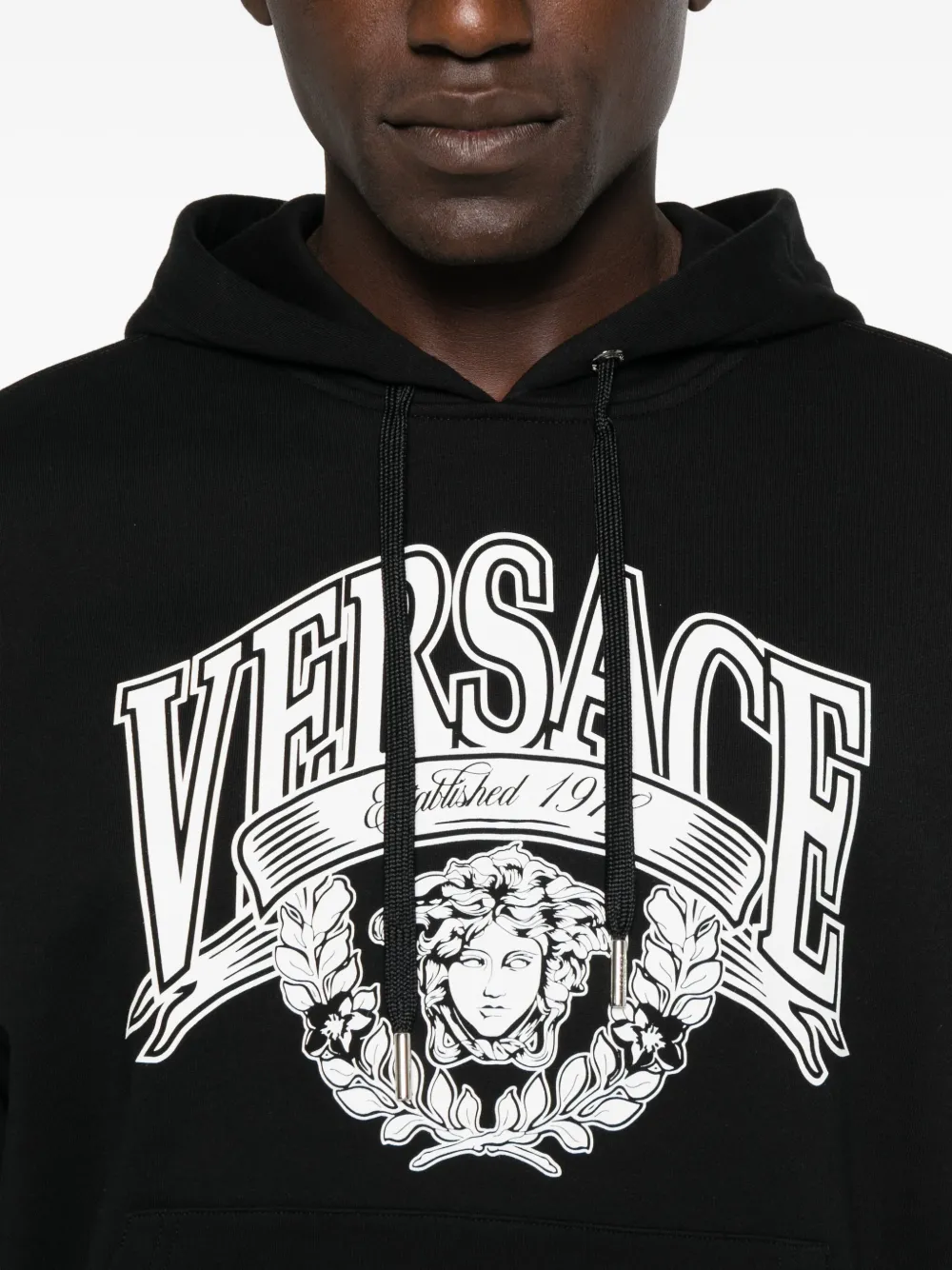 Versace Hoodie met Medusa-print Zwart