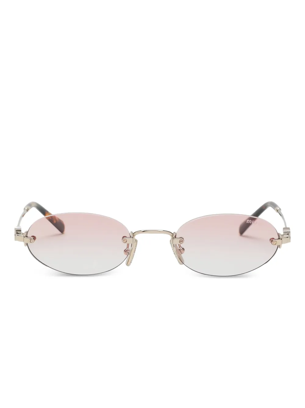 Miu Miu Eyewear rimless oval-frame sunglasses | Gold | Image 1