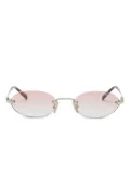 Miu Miu Eyewear rimless oval-frame sunglasses - Gold