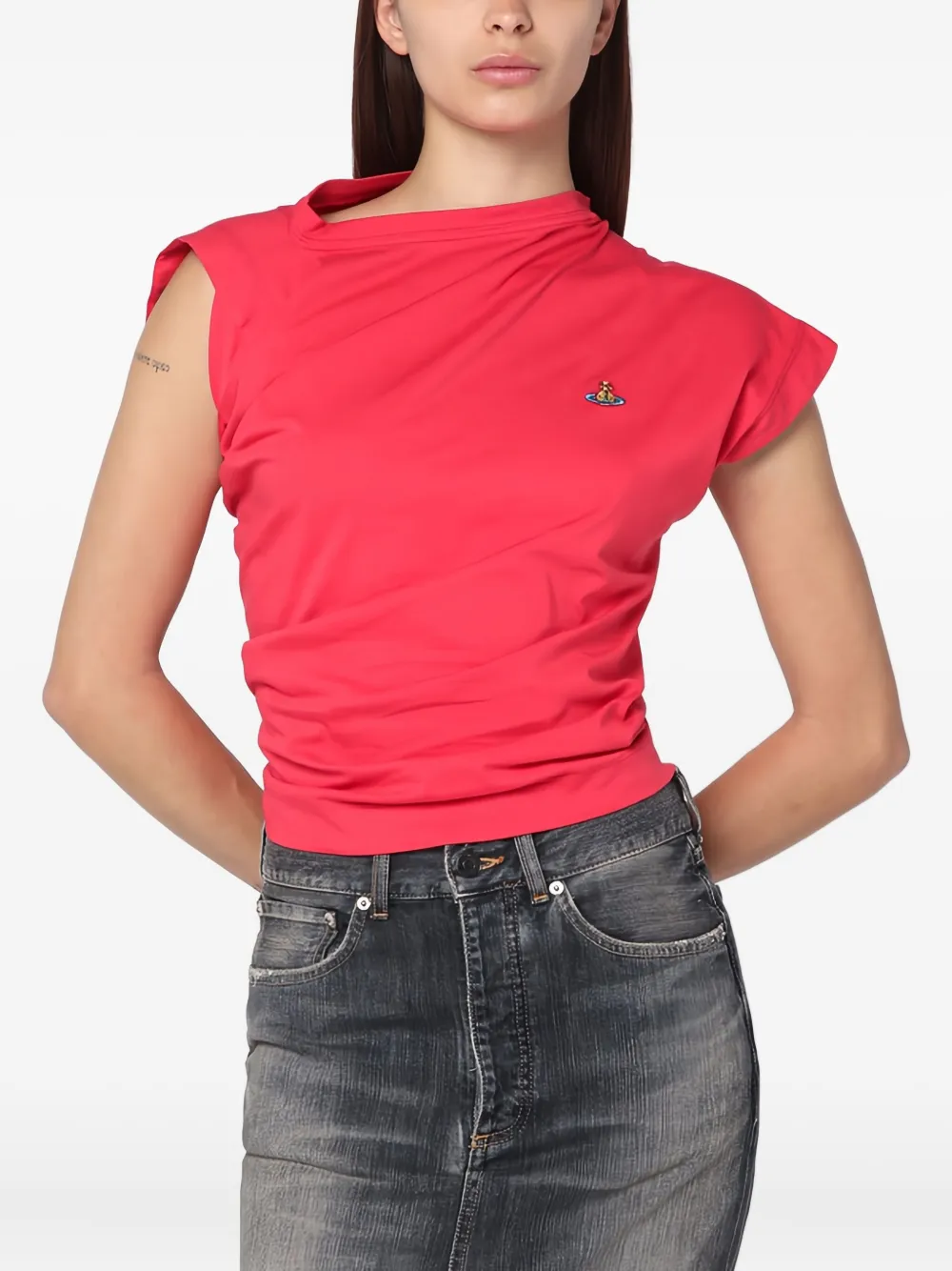 Vivienne Westwood T-shirt met geborduurd logo Rood