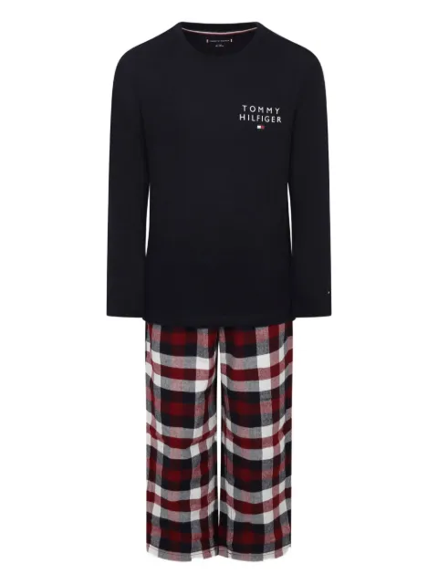 Tommy Hilfiger Junior logo-print checked pajamas