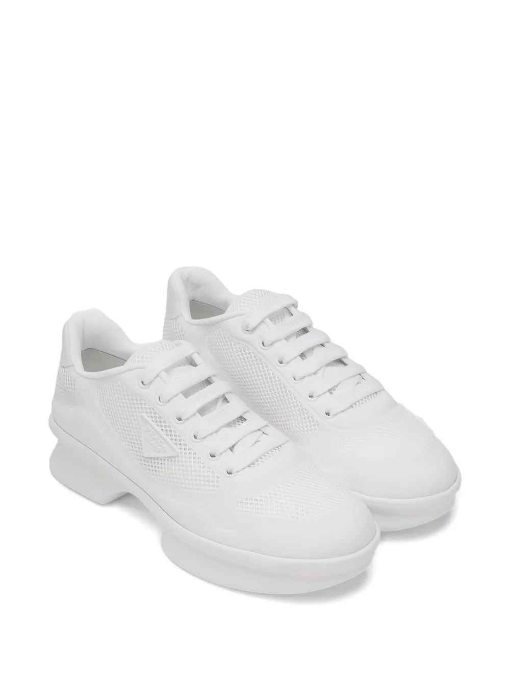 Prada mesh-panelled platform sneakers - Wit