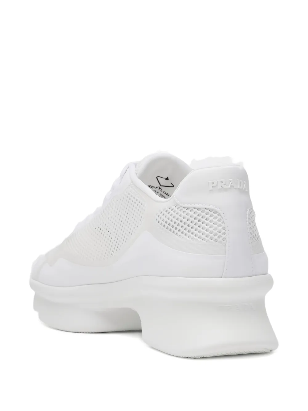 Prada Sneakers met plateauzool en mesh vlakken Wit