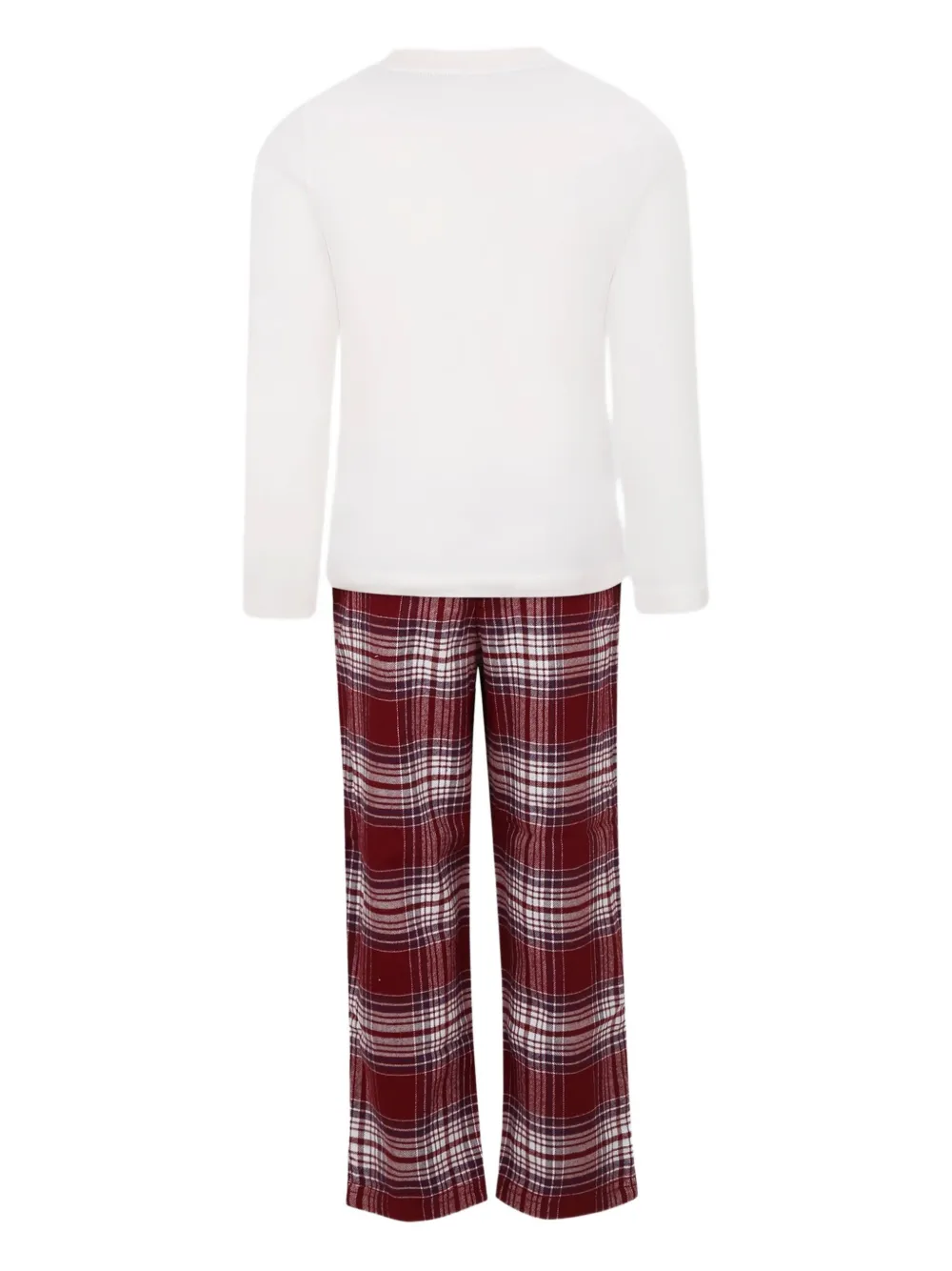 Tommy Hilfiger Junior Geruite pyjama met logoprint Wit