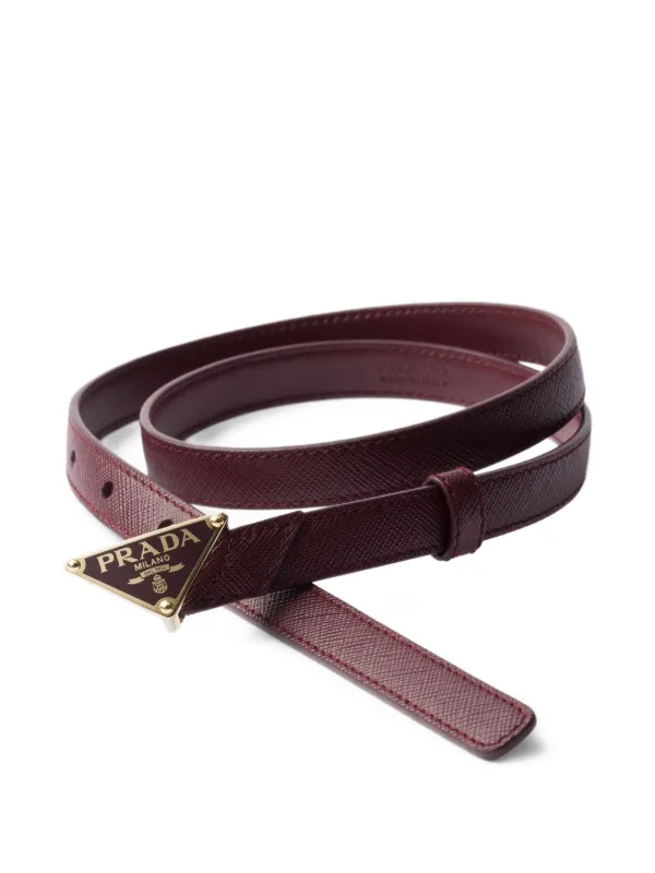 Prada Cintura In Pelle Saffiano | Rosso | FARFETCH IT