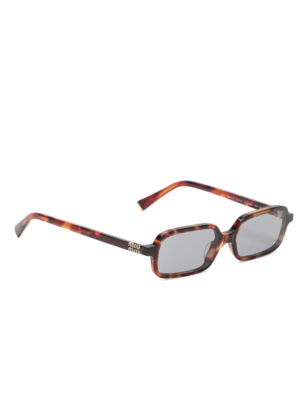 Miu Miu Eyewear Zonnebril met rechthoekig montuur en schildpadschild-effect - Bruin