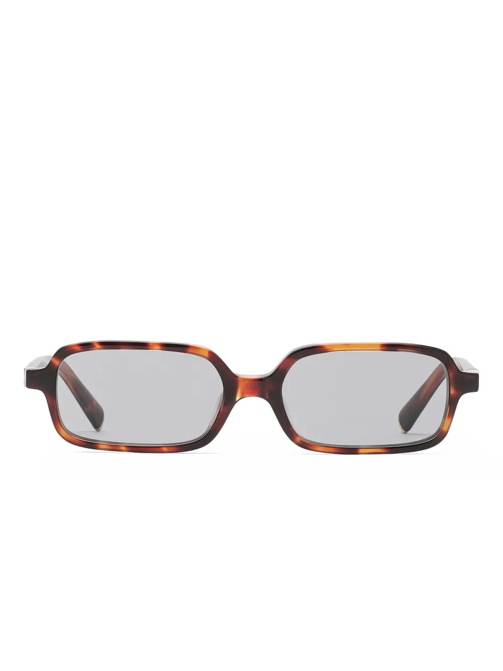 Miu Eyewear Zonnebril met rechthoekig montuur en schildpadschild-effect Bruin