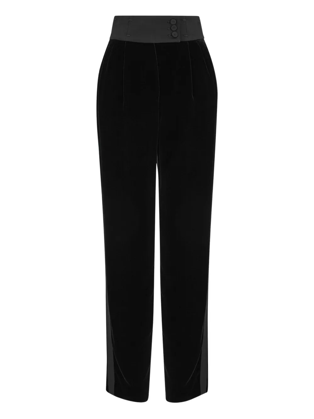 Giorgio Armani Broek met fluwelen afwerking Zwart