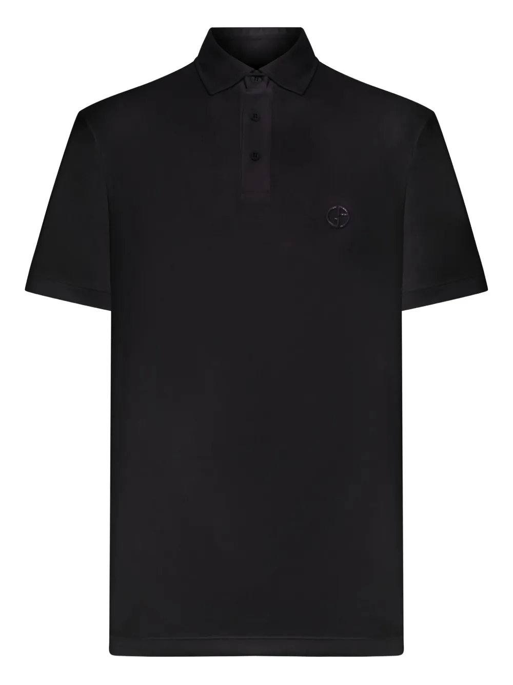 Giorgio Armani Poloshirt met geborduurd logo Zwart