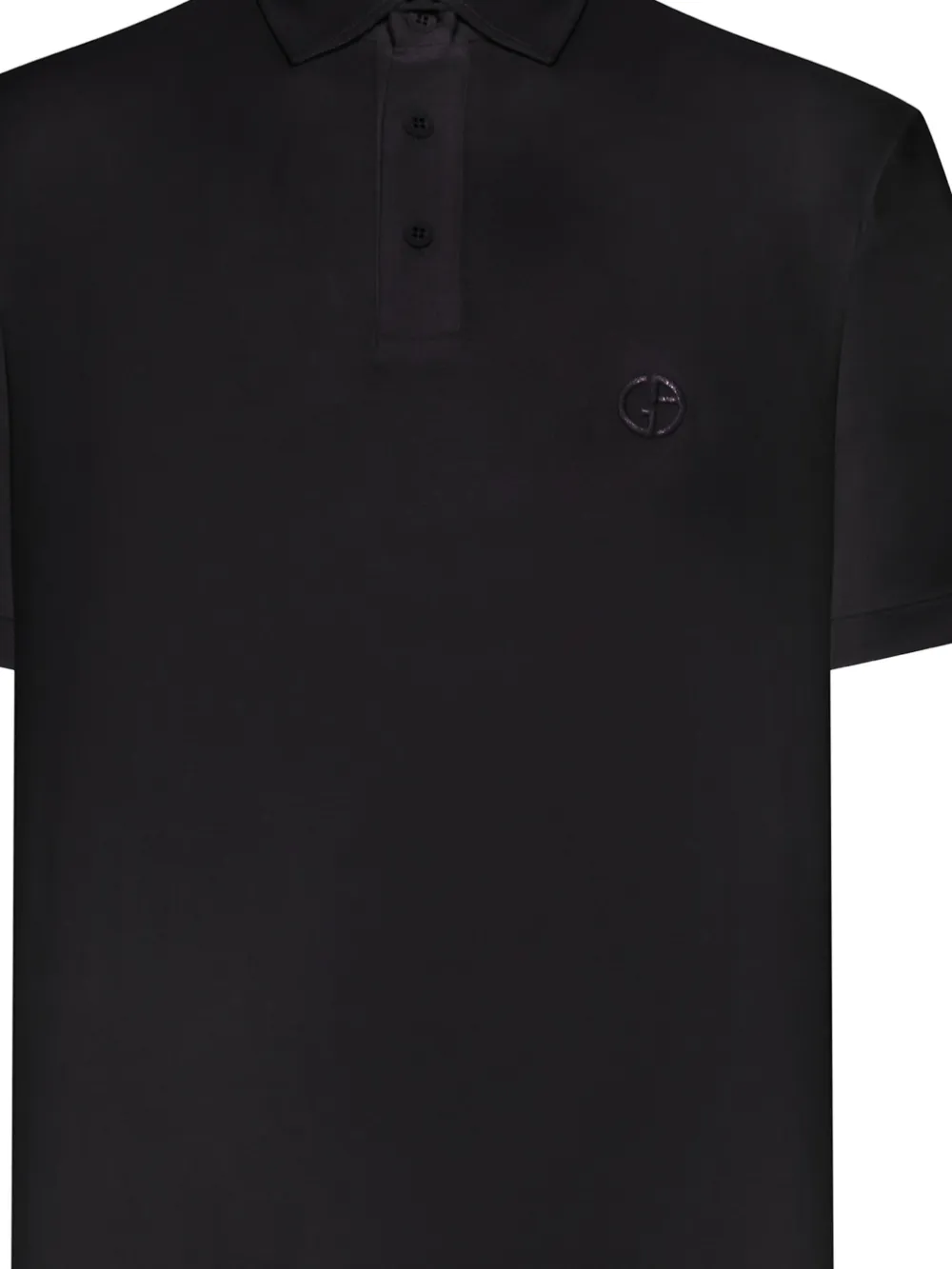 Giorgio Armani Poloshirt met geborduurd logo - Zwart