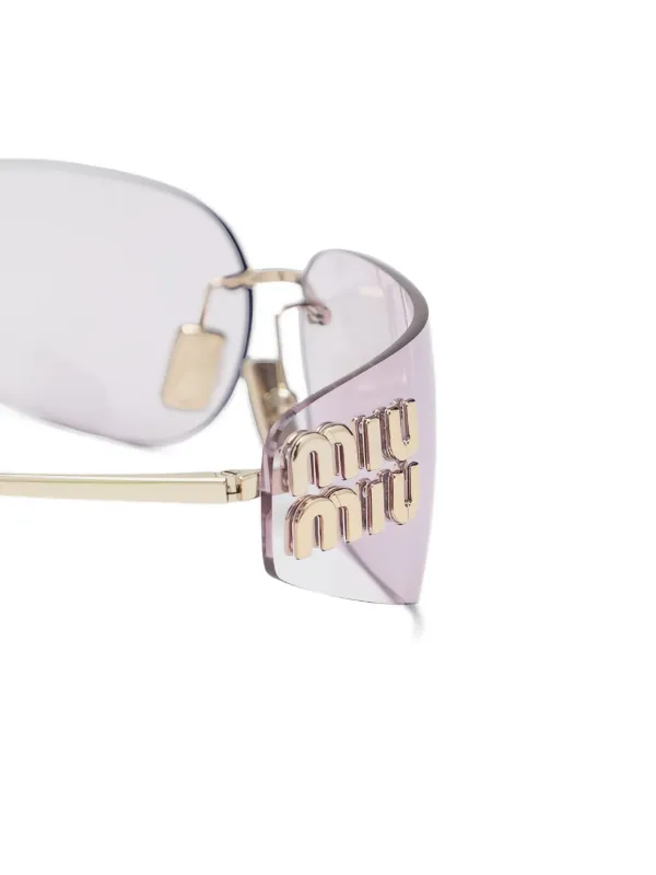 Miu Miu Eyewear リムレス サングラス | ゴールドトーン | FARFETCH JP