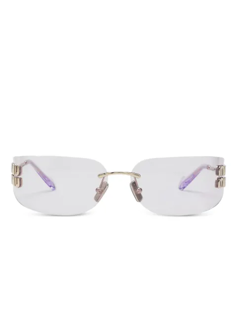 Miu Miu Eyewear logo-plaque rimless sunglasses
