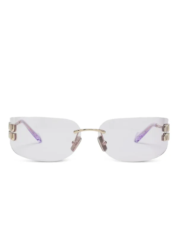 Miu Miu Eyewear リムレス サングラス | ゴールドトーン | FARFETCH JP