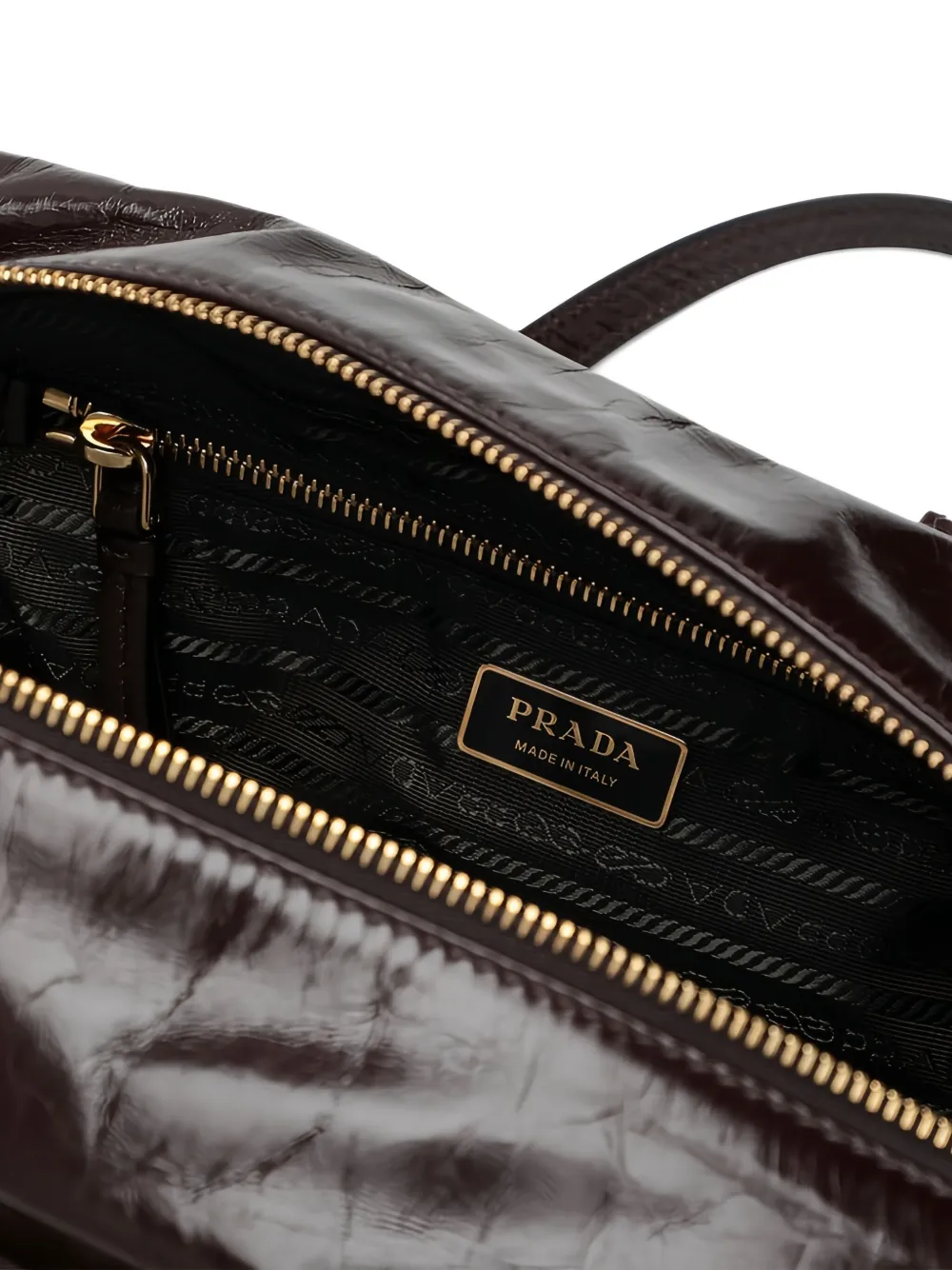 Prada Leren schoudertas Bruin