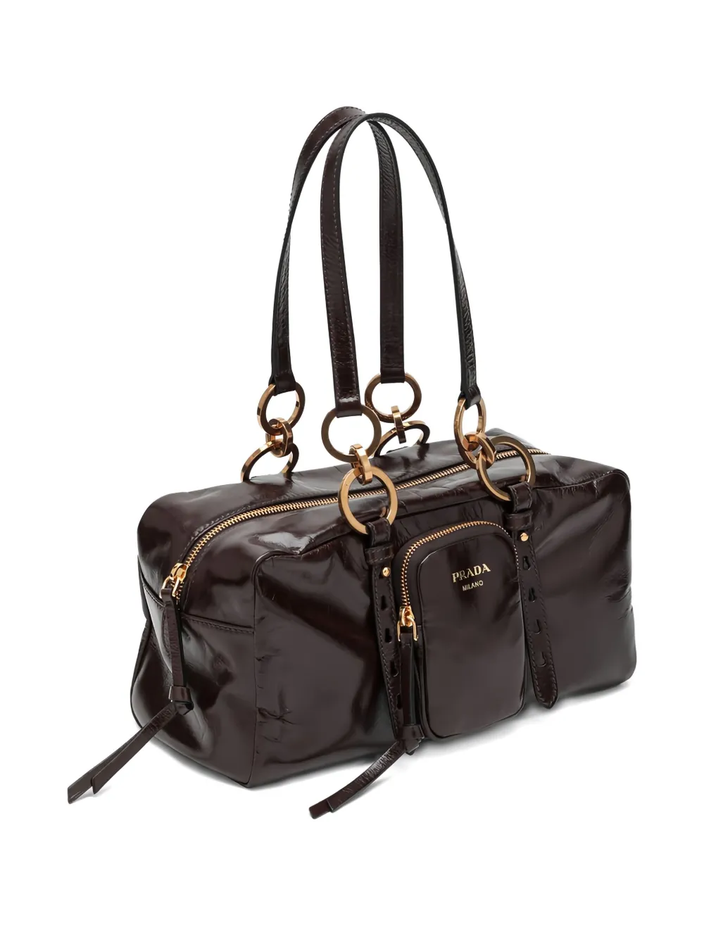 Prada Leren schoudertas Bruin