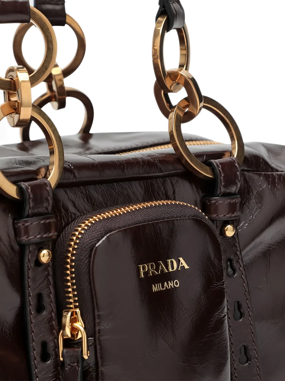 Prada Leren schoudertas Bruin