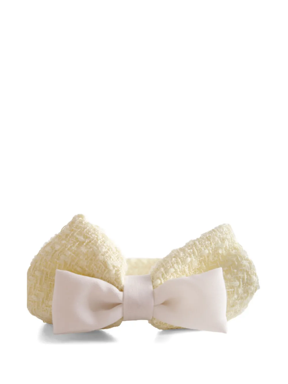 Self-Portrait Kids Bouclé haarband met strikdetail Geel