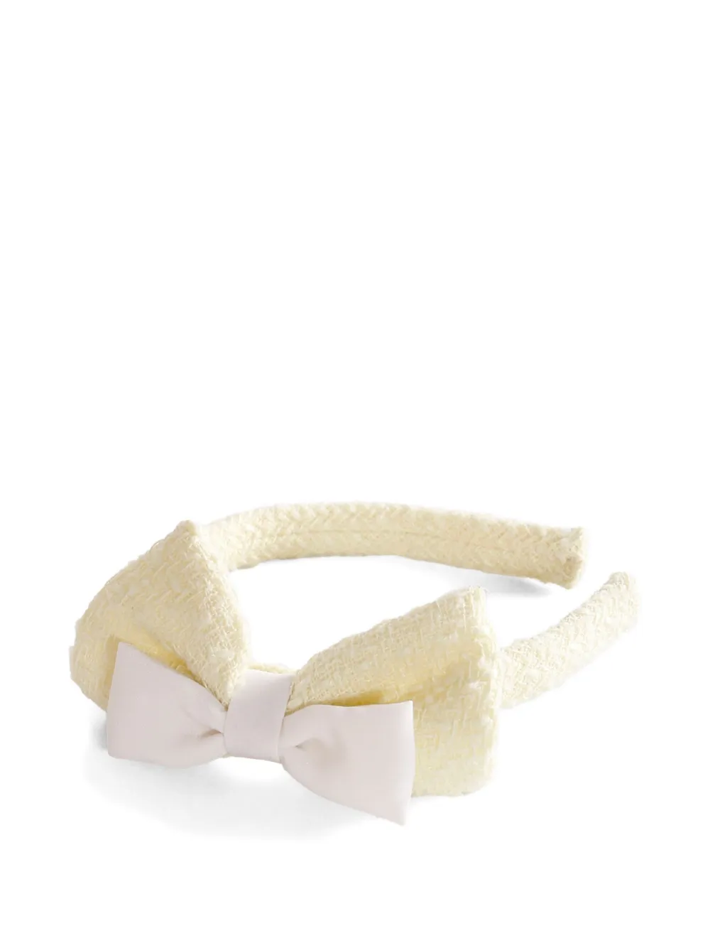 Self-Portrait Kids Bouclé haarband met strikdetail Geel