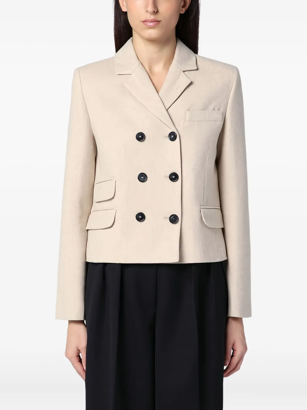 The Garment Blazer met dubbele rij knopen Beige