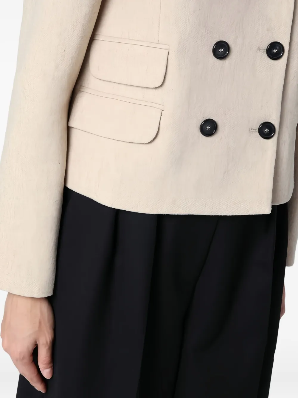 The Garment Blazer met dubbele rij knopen Beige