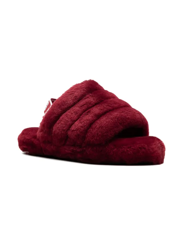 UGG Kids Fluff Yeah Sandals | Red | FARFETCH CA