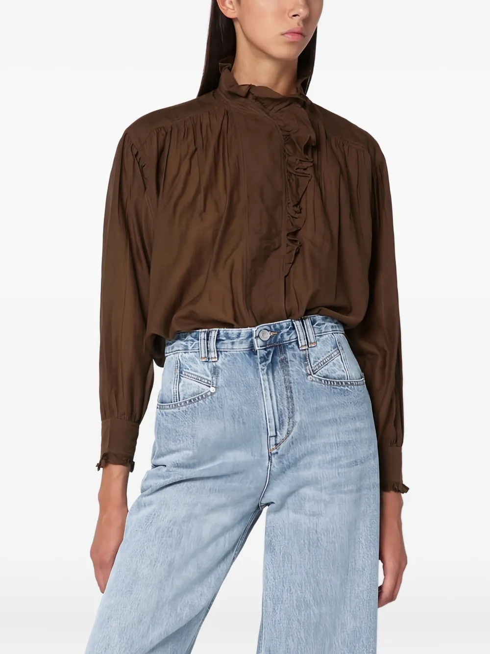 MARANT ÉTOILE ruffled high-neck blouse