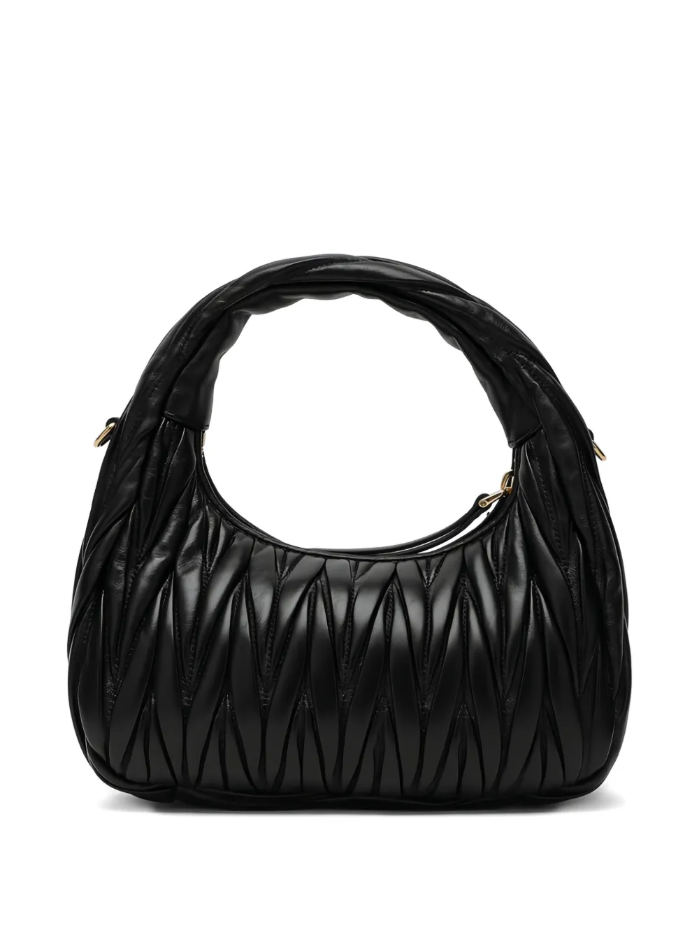 Miu Miu Wander geplooide tas met handgreep - Zwart