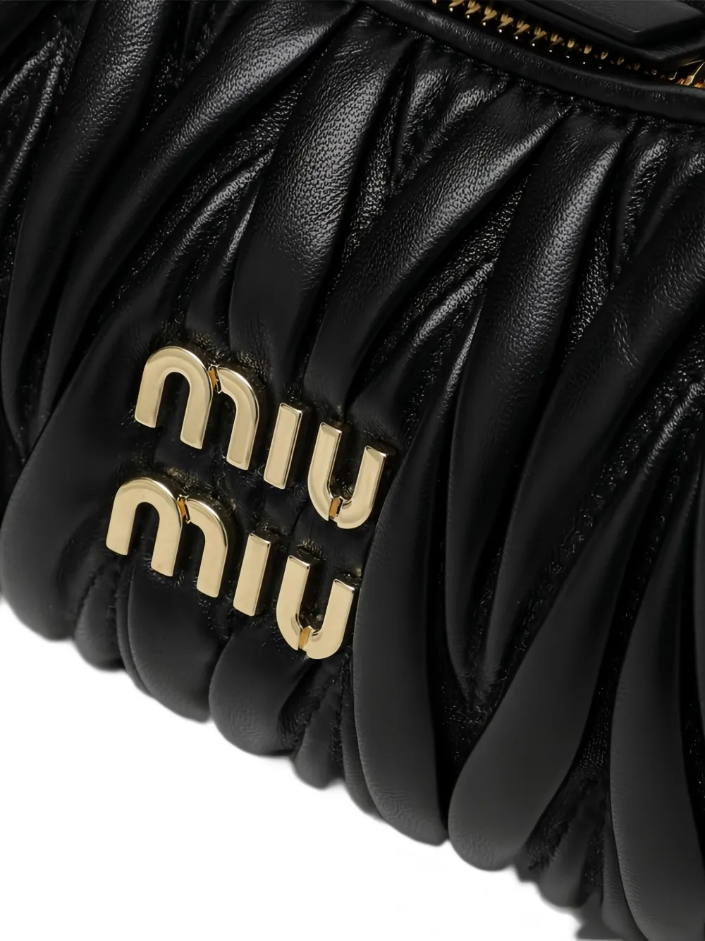 Miu Wander geplooide tas met handgreep Zwart