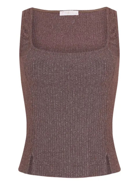 Triya Blusa Beth canelada com decote quadrado