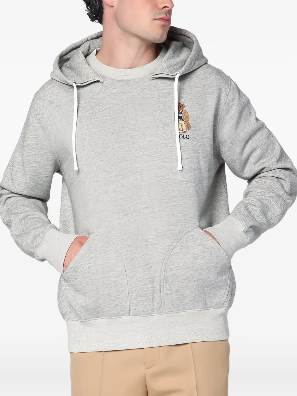embroidered-logo hoodie