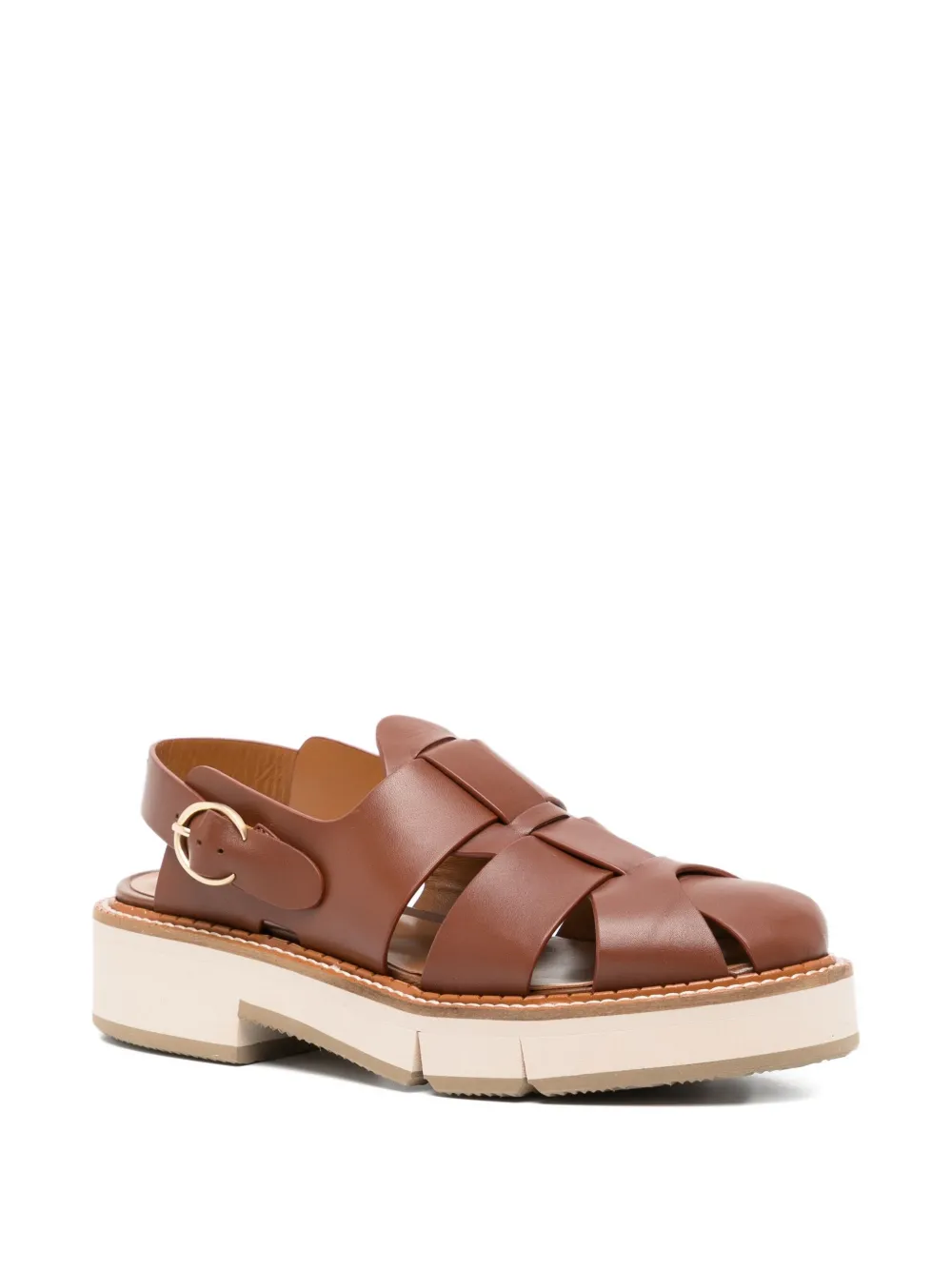 Clergerie buckle-fastening platform pumps Brown