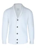 Eleventy shawl-collar ribbed cardigan - White