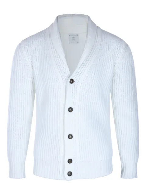 Eleventy shawl-collar ribbed cardigan