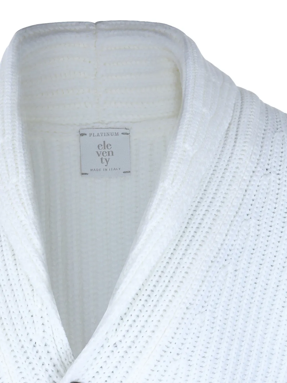 Eleventy shawl-collar ribbed cardigan Wit