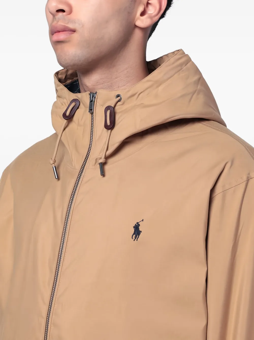 Polo Ralph Lauren Twill jack met capuchon en rits Beige