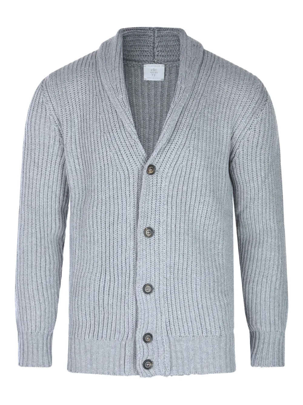 Eleventy ribbed shawl-collar cardigan | Grey | Image 1