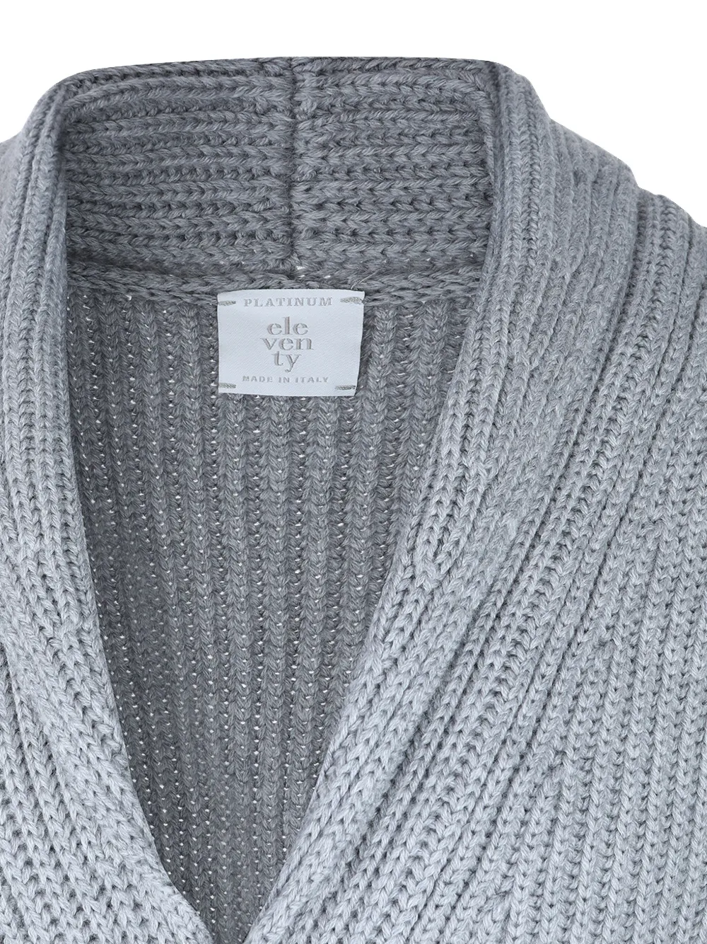 Eleventy ribbed shawl-collar cardigan Grijs